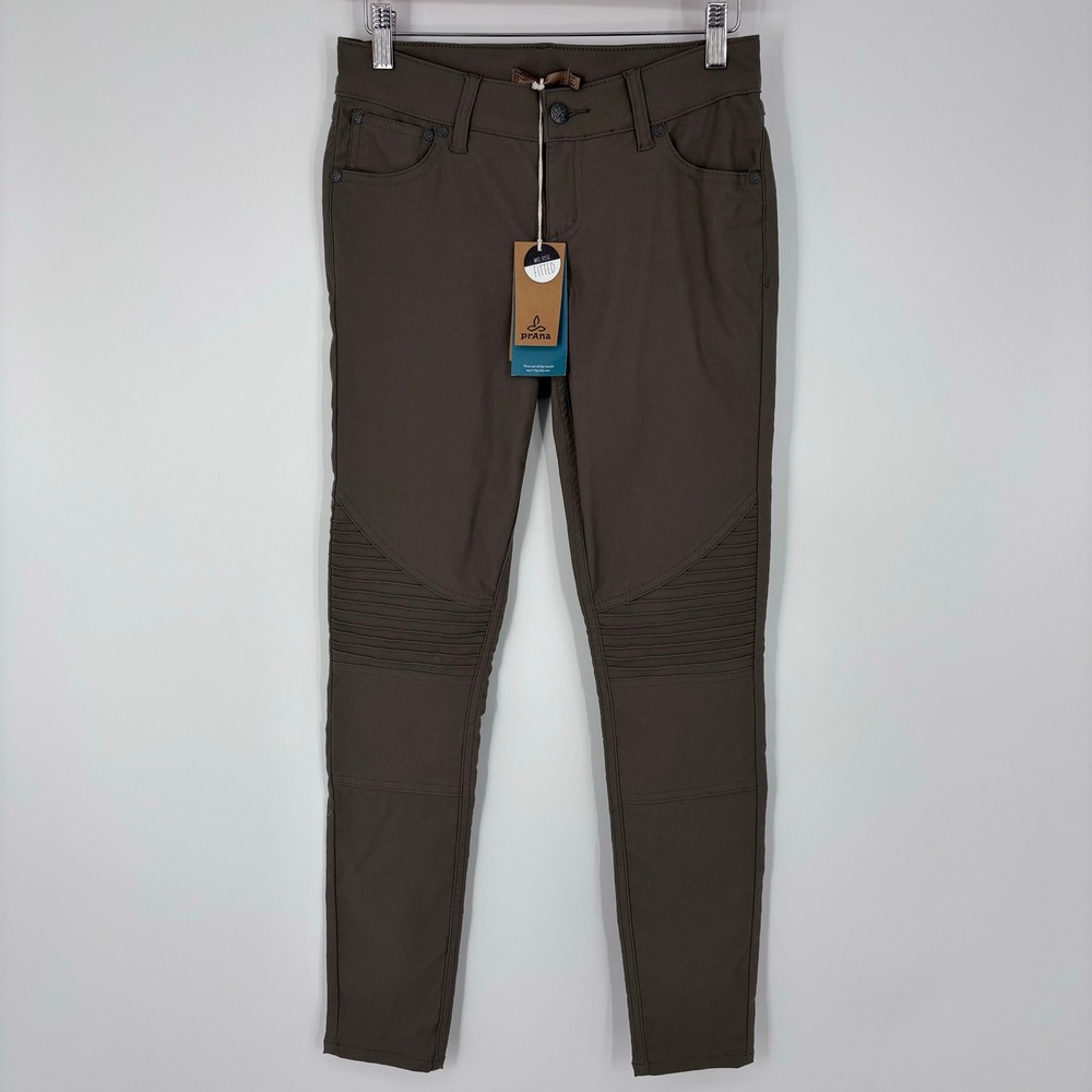 Prana Brenna Pants Womens 2 Sahara Sand Moto Skinny Hiking Outdoor Travel NEW